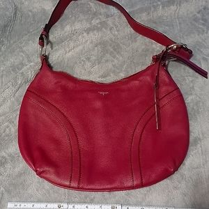 Tahari Medium Size Red Leather Shoulder Bag , practically new